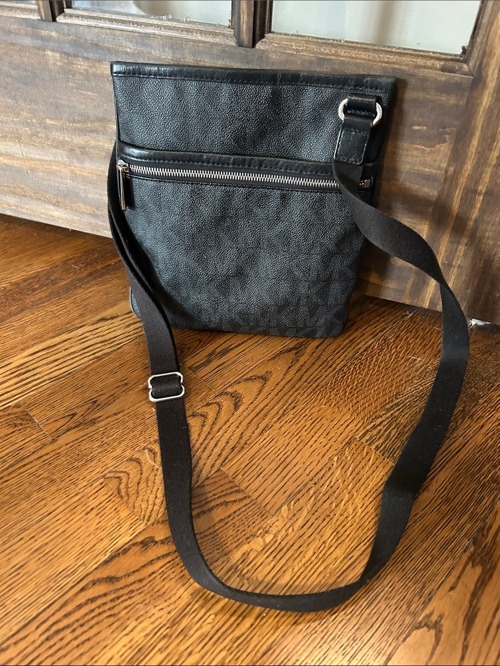 MICHAEL Michael Kors Black Crossbody Bag with Silver Hardware
